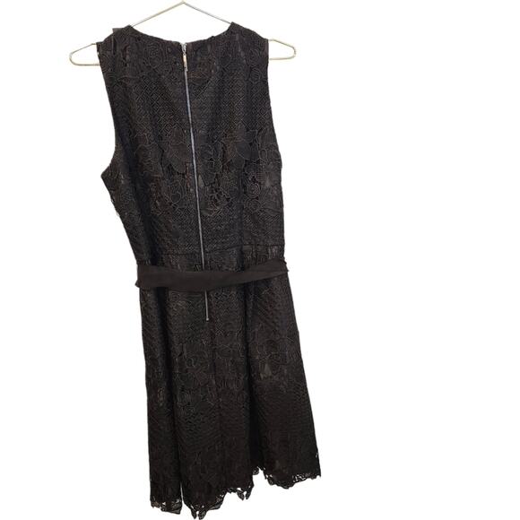 White House Black Market fit and flare black lace dress size 12 - Picture 6 of 8